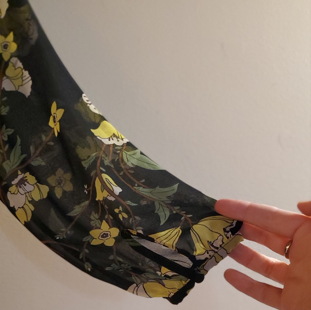 Who What Wear Black Floral Dress Long Sleeve Size XS - Picture 5 of 10